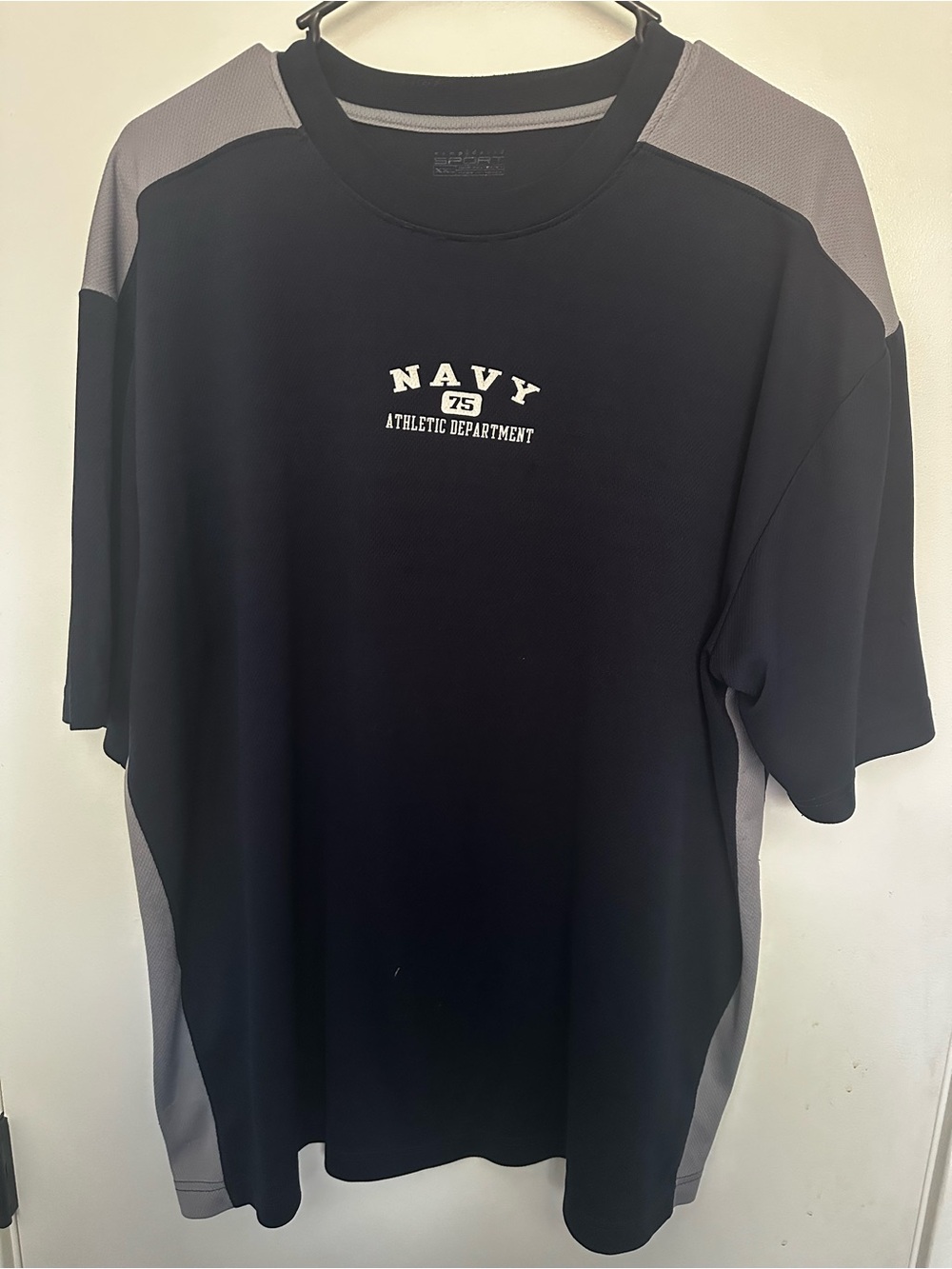 Navy Athletic Department Men's Performance Shirt - Navy Blue/Grey